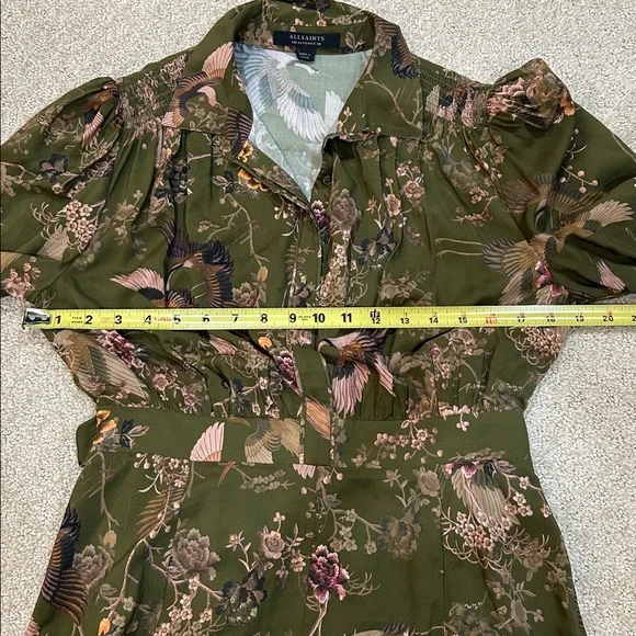 All Saints Keeley Peggy Dress 6 Mini Fit and Flare Crane Print - Picture 12 of 16